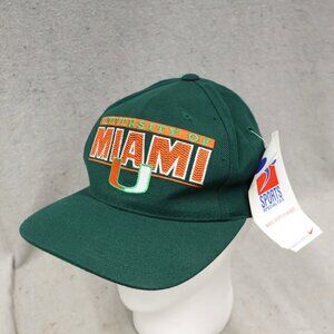 1990s University of Miami Snap Back Cap Sports Specialties NEW WITH TAGS NOS